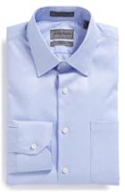 Men's John W. Nordstrom Classic Fit Herringbone Dress Shirt 34 - Blue (online Only)