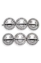 Ashley Williams Set Of 2 Smiley Face Crystal Hairpins