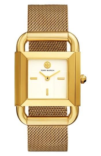 Women's Tory Burch Phipps Mesh Strap Watch, 29mm X 41mm