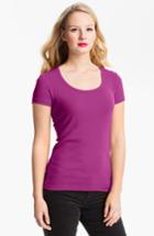 Petite Women's Caslon Short Sleeve Scoop Neck Tee P - Purple