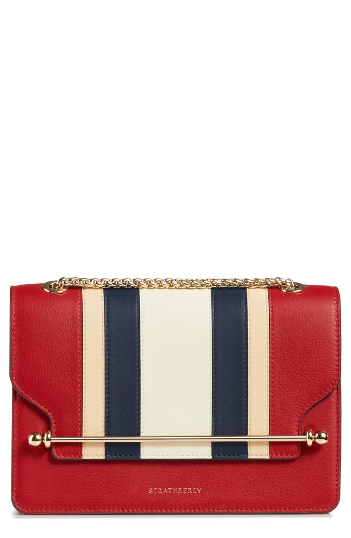 Strathberry East/west Stripe Leather Crossbody Bag -