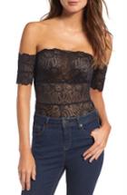 Women's Lira Clothing Bad Magic Off The Shoulder Lace Bodysuit - Black