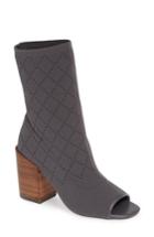 Women's Kelsi Dagger Brooklyn Macey Knit Peep Toe Bootie .5 M - Grey