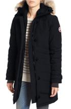 Women's Canada Goose 'lorette' Hooded Down Parka With Genuine Coyote Fur Trim (2-4) - Blue