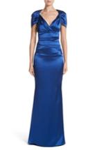 Women's Talbot Runhof Pleated Satin Mermaid Gown