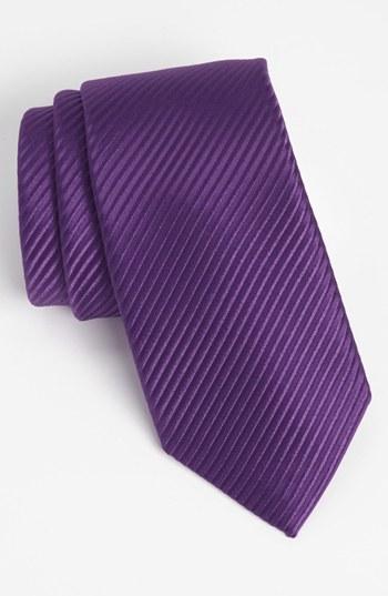 Men's David Donahue Woven Silk Tie, Size - Purple