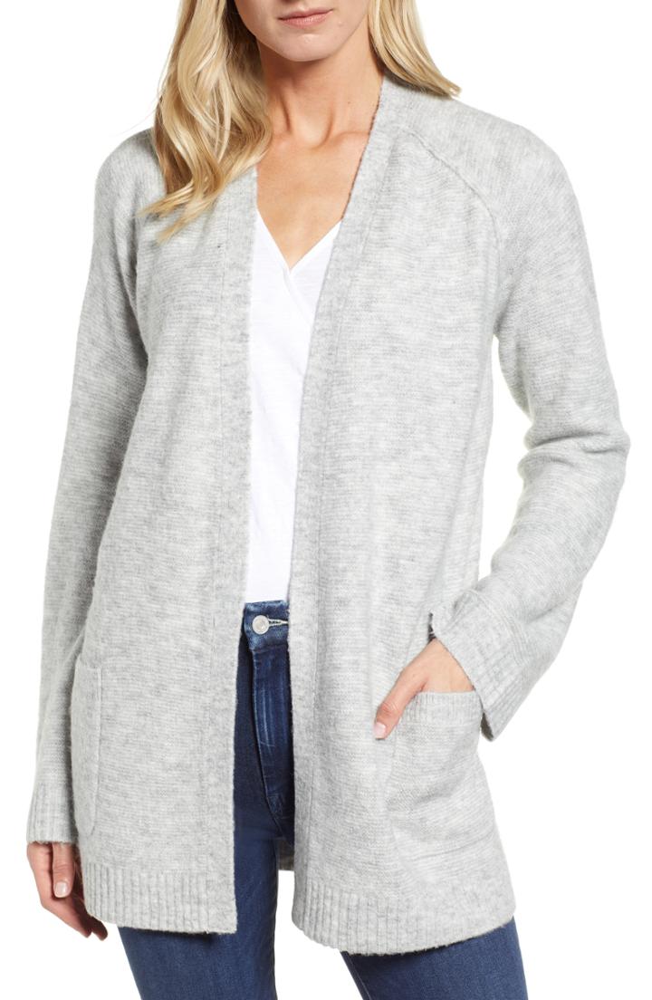 Women's Caslon Chunky Stitch Cardigan - Grey