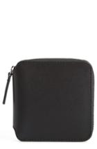 Women's Baggu Zip Around Square Leather Wallet - Black