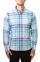 Men's 7 Diamonds Flesh Bone Woven Shirt - Blue/green
