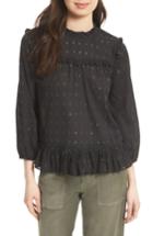Women's Joie Gianella Metallic Clip Blouse - Black