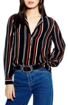 Women's Topshop Mixed Plaid Oversized Shirt Us (fits Like 0) - Red