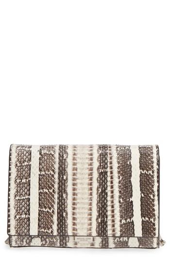 Michael Kors Small Yasmeen Genuine Snakeskin Clutch - Brown