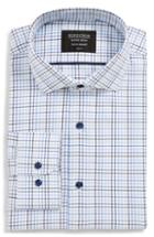 Men's Nordstrom Men's Shop Tech-smart Trim Fit Check Stretch Dress Shirt .5 - 32/33 - Blue