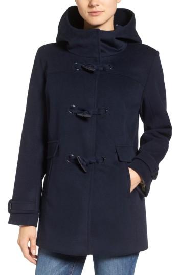 Women's Pendleton Roslyn Waterproof Lambswool Blend Hooded Coat - Blue