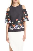 Women's Ted Baker London Amarga Kensington Floral Cold Shoulder Blouse - Black