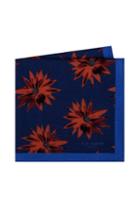 Men's Ted Baker London Print Silk Pocket Square, Size - Orange