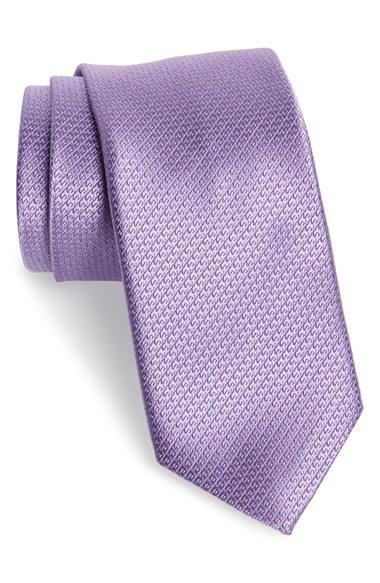 Men's David Donahue Geometric Silk Tie, Size - Purple