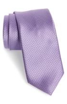 Men's David Donahue Geometric Silk Tie, Size - Purple