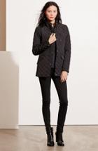 Women's Lauren Ralph Lauren Diamond Quilted Jacket With Faux Leather Trim