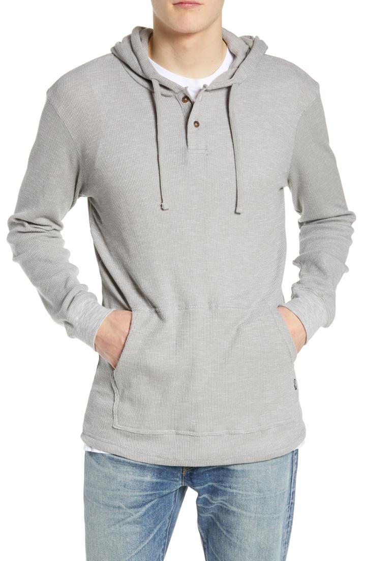 Men's O'neill Jasper Thermal Knit Pullover Hoodie - Grey