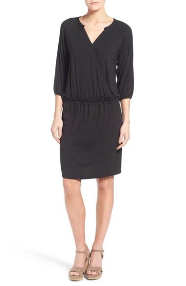 Women's Tommy Bahama 'tambour' Jersey Surplice Blouson Dress