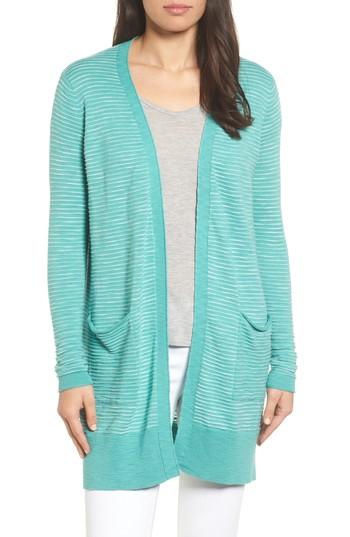 Women's Caslon Slub Stripe Cardigan - Green