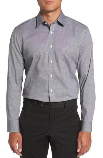 Men's Nordstrom Men's Shop Trim Fit Non-iron Solid Dress Shirt .5 - 34/35 - Grey