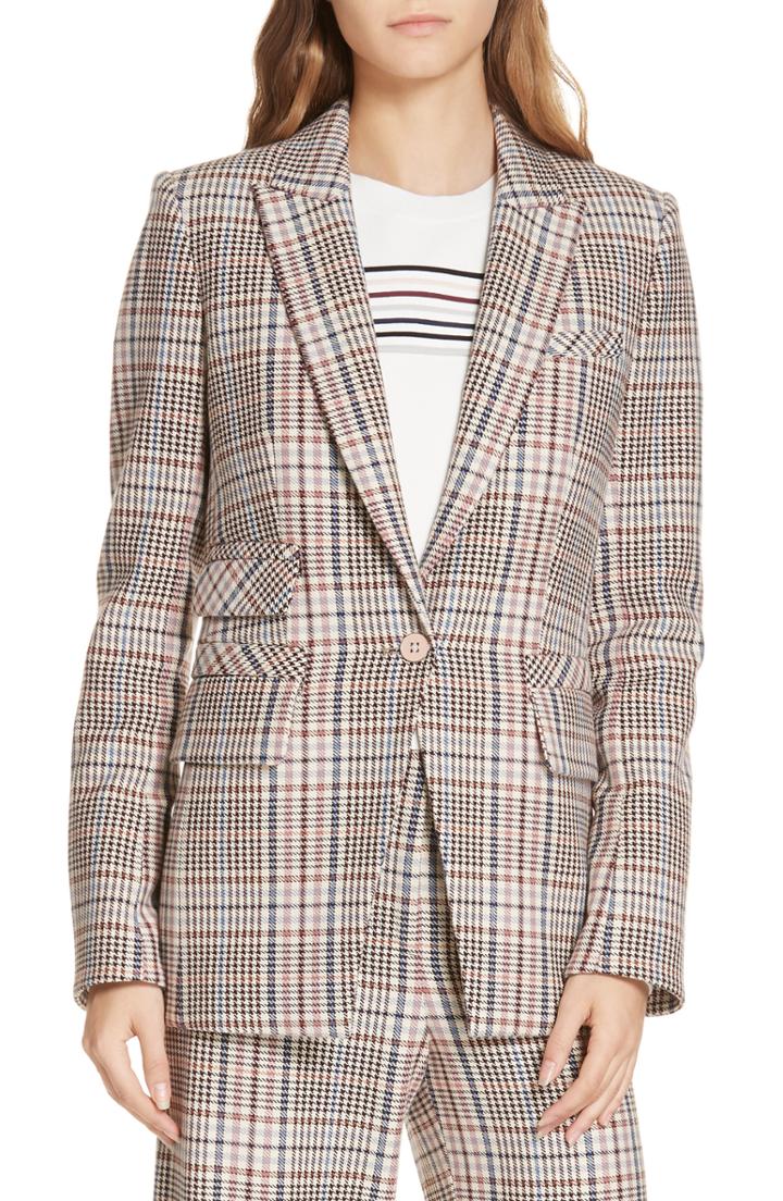 Women's Veronica Beard Fuller Houndstooth Dickey Jacket - Ivory