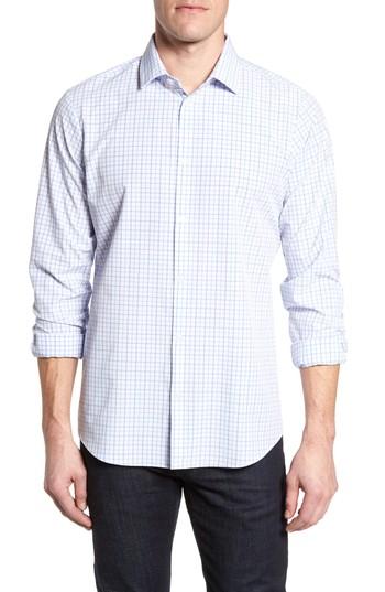Men's Mizzen+main Hallandale Dusty Lavender Check Sport Shirt - White