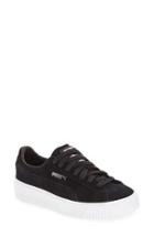 Women's Puma Suede Platform Sneaker M - Black