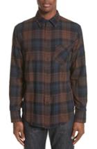 Men's Rag & Bone Fit 3 Base Flannel Shirt, Size - Brown