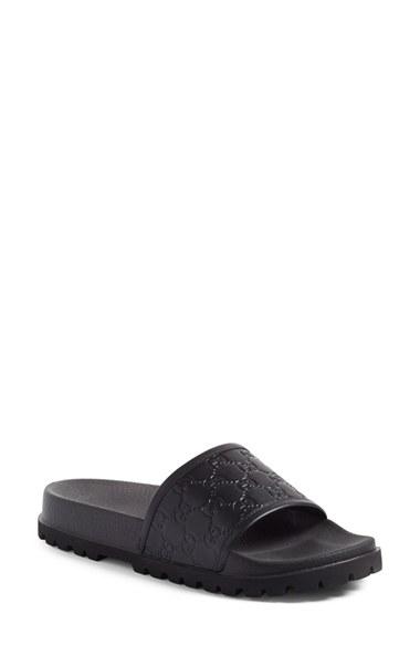 Men's Gucci 'pursuit Treck' Slide Sandal Us / 7uk - Black