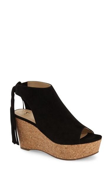 Women's Marc Fisher Ltd 'sueann' Platform Wedge Sandal .5 M - Black