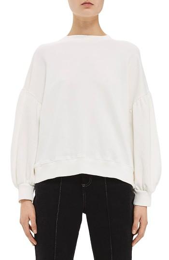 Women's Topshop Boutique Balloon Sleeve Sweatshirt Us (fits Like 2-4) - Ivory