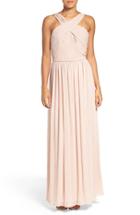 Women's Watters 'micah' Crisscross Neck A-line Chiffon Gown