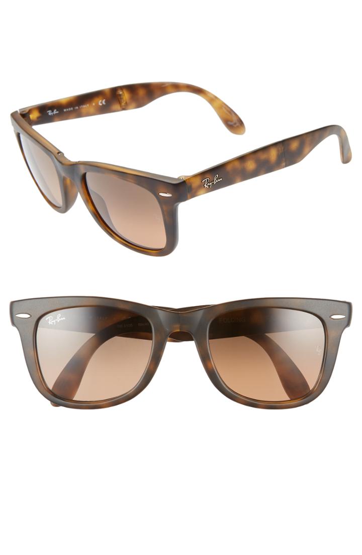 Men's Ray-ban 'folding Wayfarer' 50mm Sunglasses - Havana