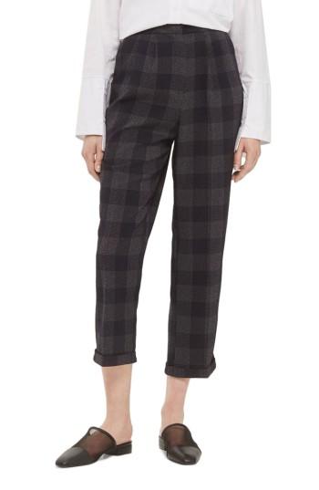 Women's Topshop Check Peg Trousers Us (fits Like 2-4) - Blue