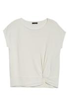 Women's Halogen Twist Front Cotton Sweater, Size - Ivory