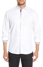 Men's Stone Rose Contemporary Fit Waffle Texture Sport Shirt - White