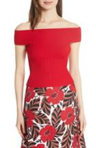 Women's Kate Spade New York Off-the-shoulder Rib Knit Sweater, Size - Red