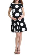 Women's Kimi And Kai Joslyn Polka Dot A-line Maternity Dress - Black
