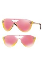 Women's Versace 42mm Shield Mirrored Sunglasses - Copper