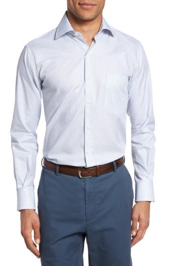 Men's Peter Millar Festive Print Sport Shirt - Blue