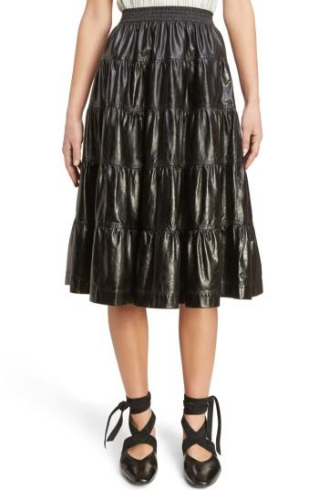 Women's J.w.anderson Tiered Leather Skirt