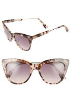 Women's Derek Lam 'lenox' 53mm Cat Eye Sunglasses - Peach Marble