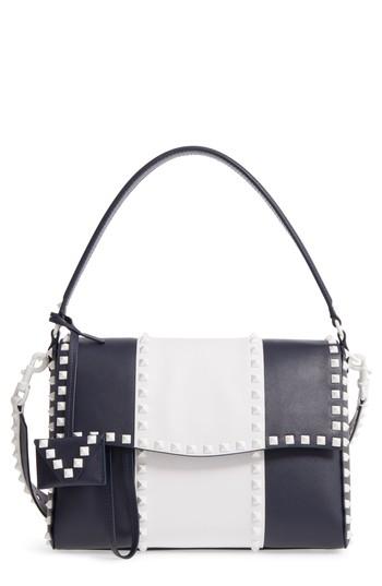 Valentino Garavani Rockstud Calfskin Top Handle Bag - Blue