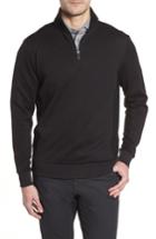 Men's Bugatchi Regular Fit Knit Quarter Zip Pullover - Black