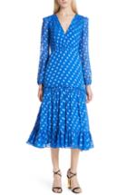 Women's Saloni Polka Dot Ruffle Dress - Blue