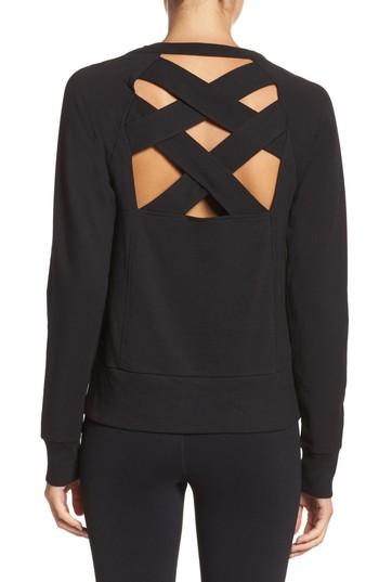 Women's Zella Covet Crisscross Sweatshirt, Size - Black
