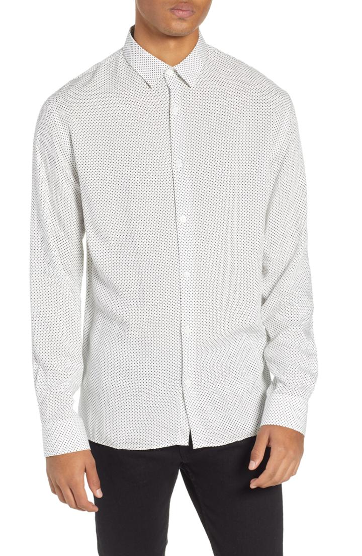 Men's The Kooples Dot Print Sport Shirt - Beige